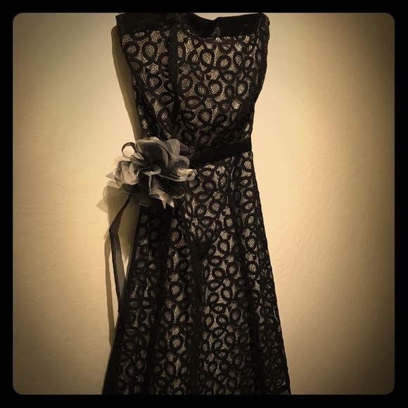 Strapless knee length party dress