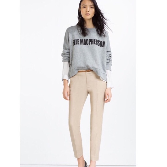 Zara- Mid-rise Trousers with Belt - Picture 1 of 4