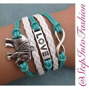 🐘Elephant Love Turquoise Leather Bracelet