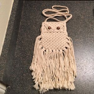 Woven Owl mini purse