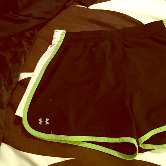 Black and lime green/Pink under Armour shorts