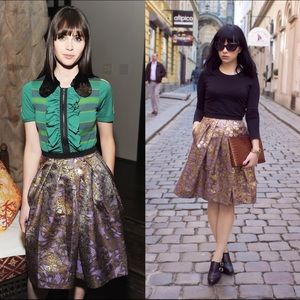 SALE! 🎉 MARNI for H&M Gold Weave Flared Skirt