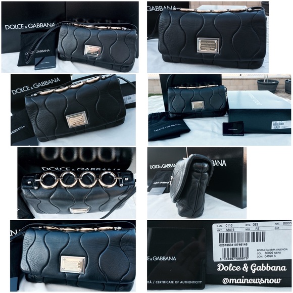 Dolce & Gabbana: Leather Handbag, Black