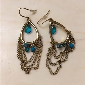 Gold with blue accent earrings