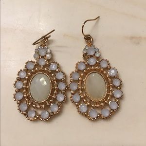 White flower earrings plus stud earrings