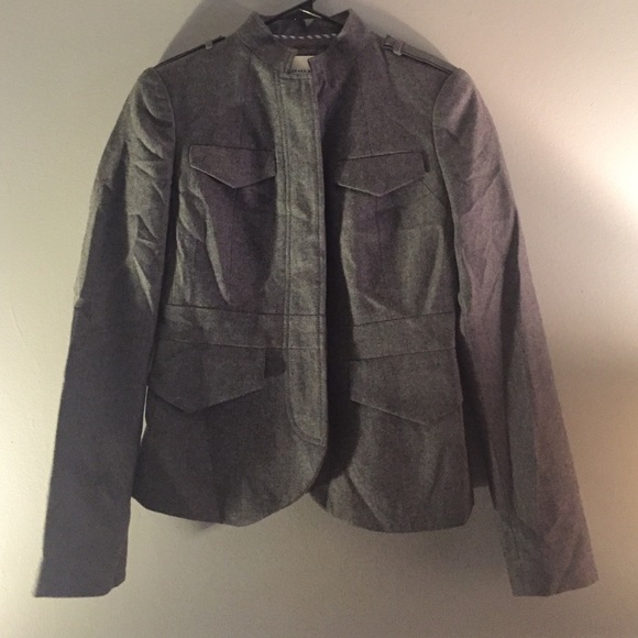 Banana Republic Grey Military-style Jacket Size 0