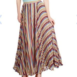 Rainbow accordion pleat maxi skirt