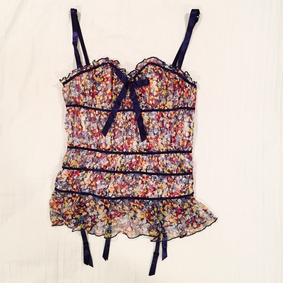 Frederick's floral corset top SzS