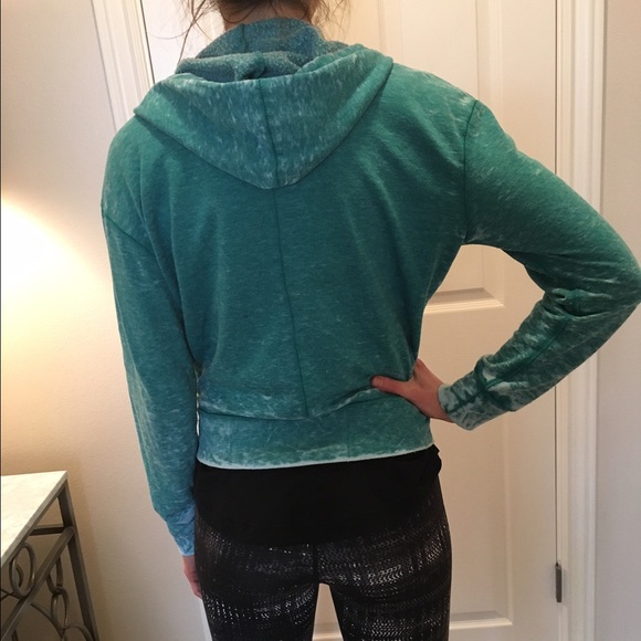 Urban outfitters Turquoise textured zip up hoodie - Picture 4 of 4