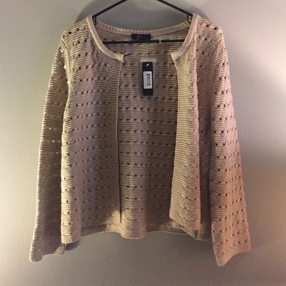 Crochet Sweater Tan NWT Size M