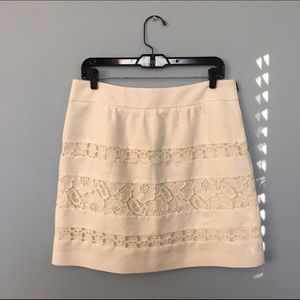 LOFT skirt with lace stripes