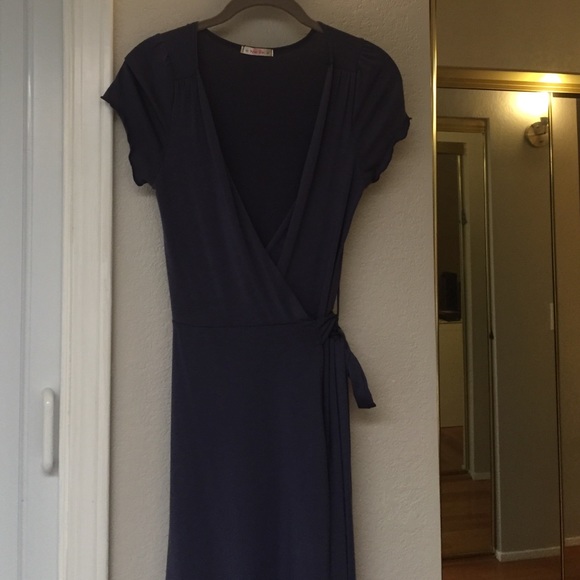 Blue wrap dress