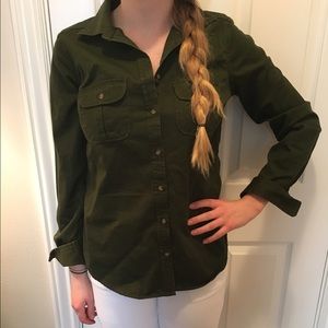 Hunter green button down long sleeve