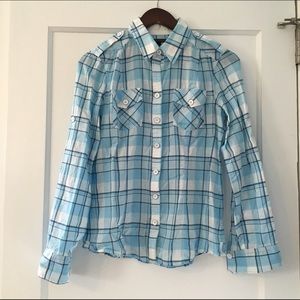 Banana Republic plaid military shirt