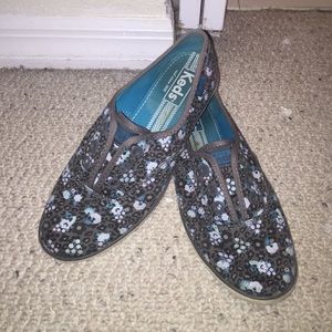 Keds grey and teal Floral Print
