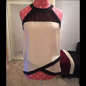 Parker Ava silk sheer yoke crossover top