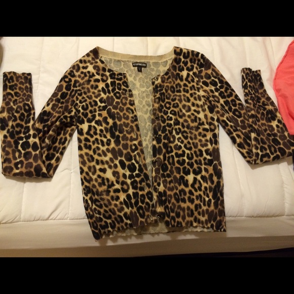 Express leopard cardigan XS