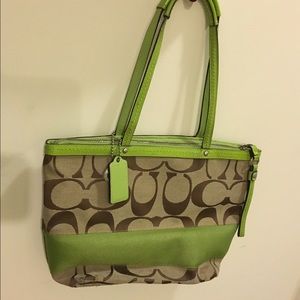 Reserved:Matching lime green coach purse & wallet