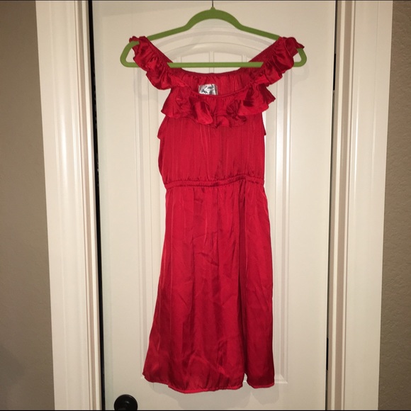 Satin dress with stylish flare