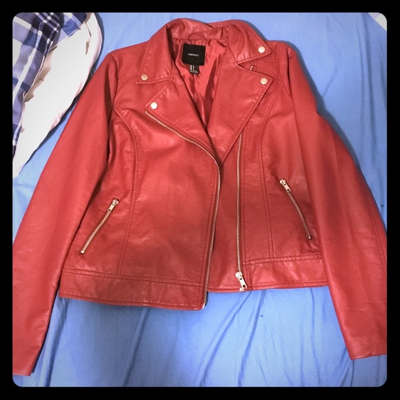 Red leather jacket