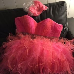 Pink cotton candy prom dress