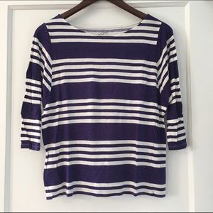 LOFT purple striped shirt