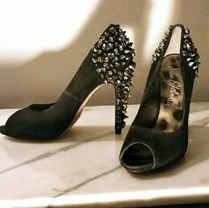 Black suede spiky Sam Edelman heels