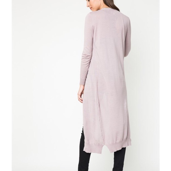 "Piano" Taupe Button Up Maxi Cardigan - Picture 4 of 4