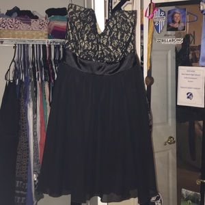 2 tone-Black & tan Flow dress