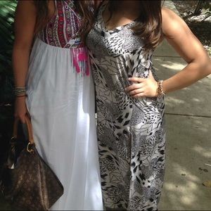 Black and white maxi dress