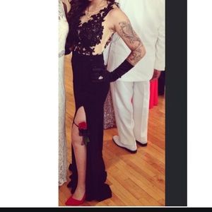 Long black prom dress