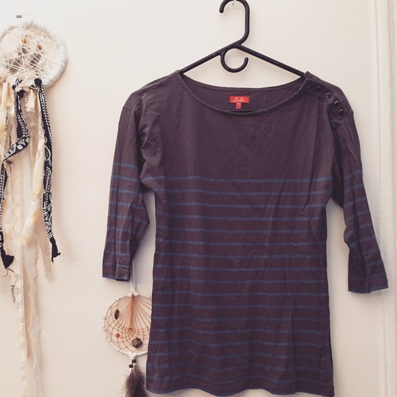 Madewell 3/4-sleeve Sailor Shirt w/Button Detail