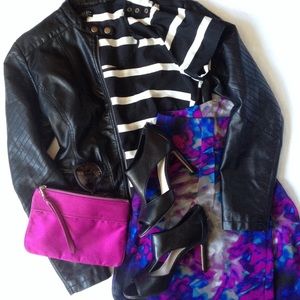 Abstract Watercolor Print Midi Skirt