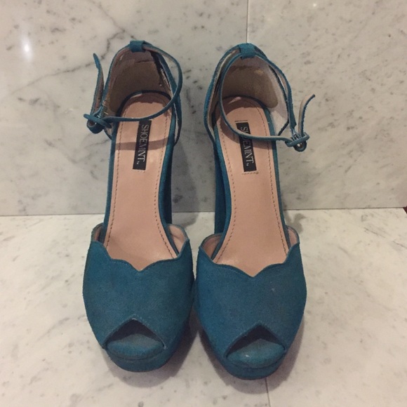 Shoemint Teal Platform Sandals s6.5