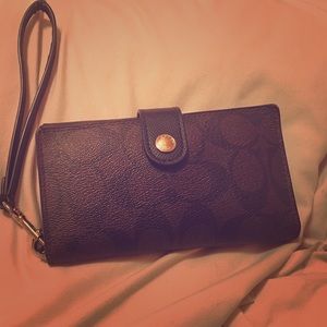 Coach signature phone wristlet