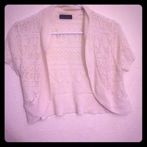 White knitted cardigan