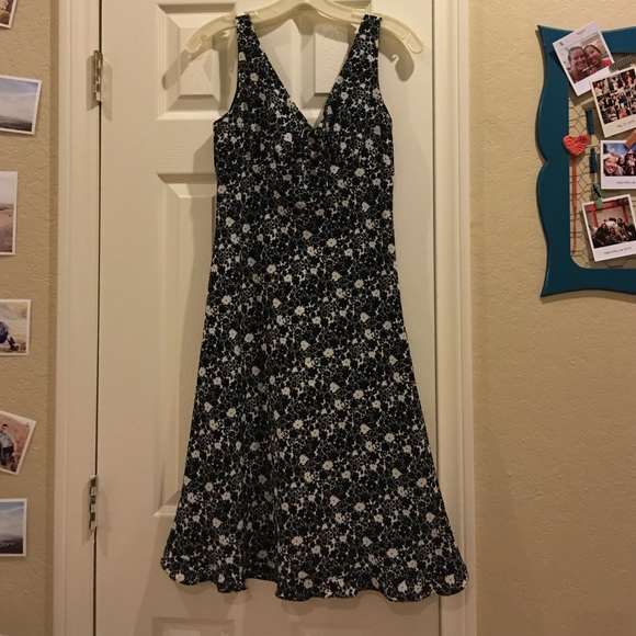 Black and white floral dress