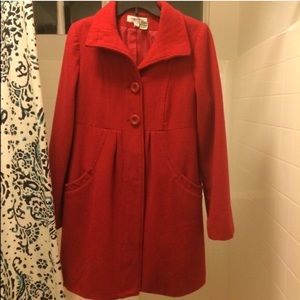 Red Maternity Pea Coat