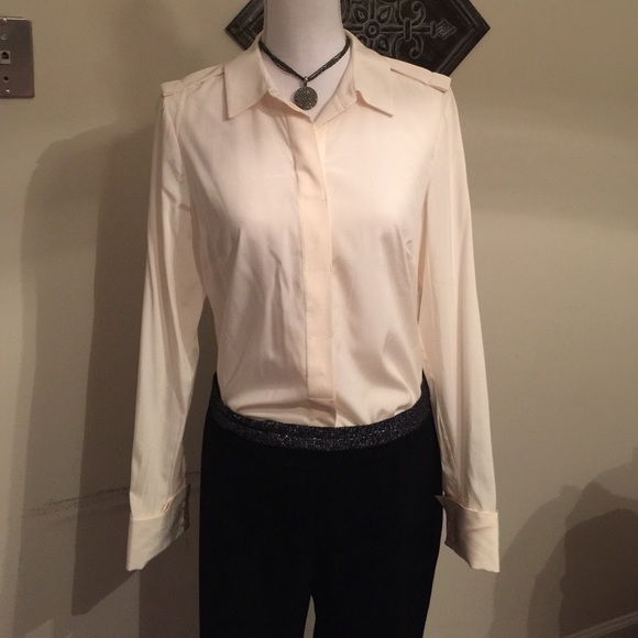 ⚜SOLD⚜Tailored Ann Taylor silk cream blouse - Picture 1 of 4