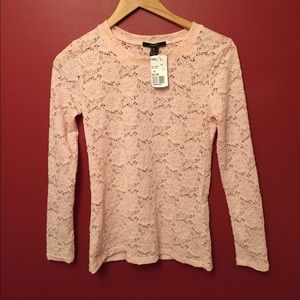 Pink lace long sleeve
