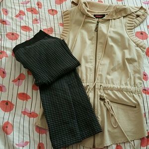 DKNY Hooded Khaki Vest