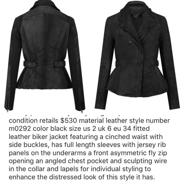 SOLD Muubaa BLACK asymmetrical leather jacket - Picture 2 of 4