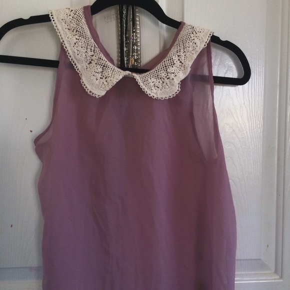 Plum Peter Pan collar top