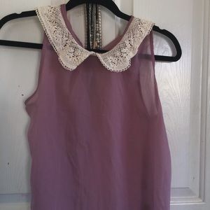 Plum Peter Pan collar top