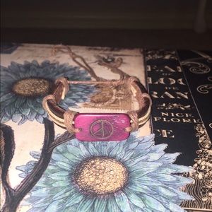 Peace sign wooden bracelet