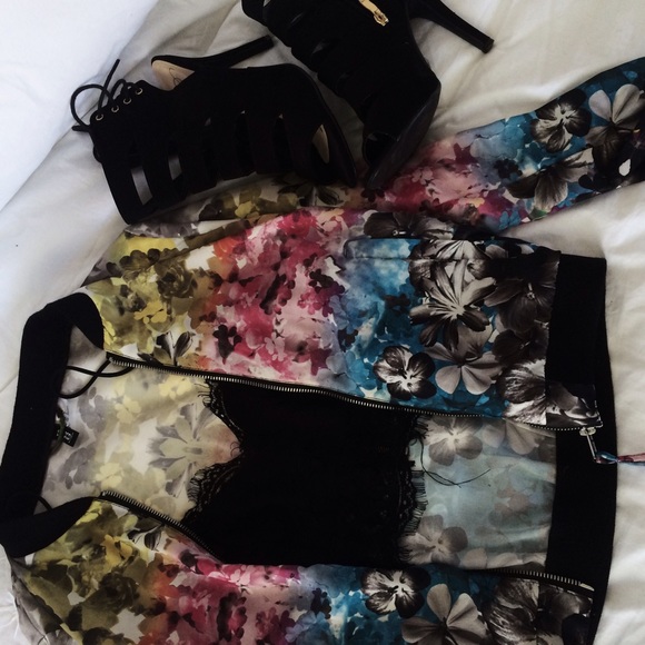 Colorful floral bomber jacket