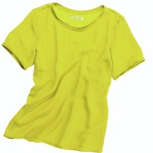 Madewell silk yellow tatterseam tee blouse top
