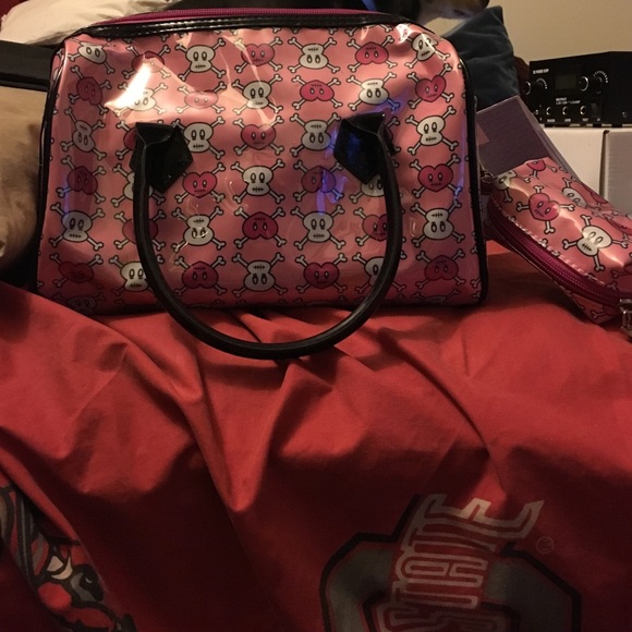 Pink skull purse