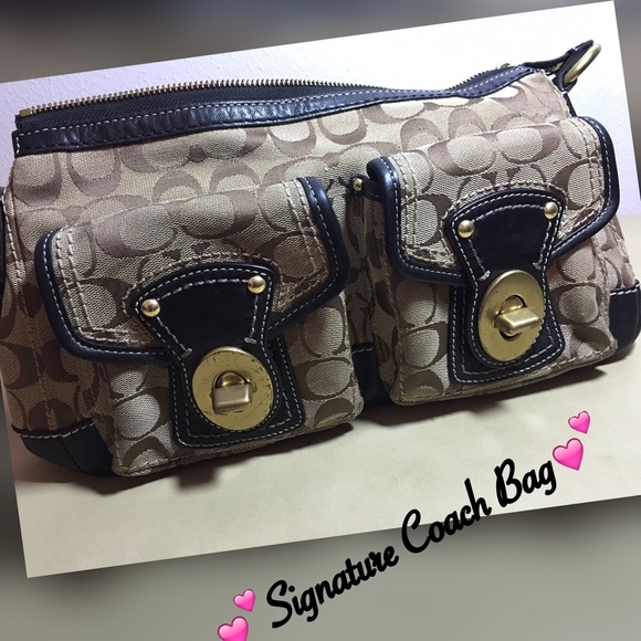 Authentic Brown & Signature Black Coach Bag