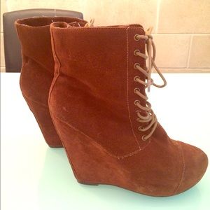 Steve Madden suede wedge booties